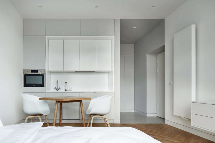 Intérieur d'un studio de style minimaliste