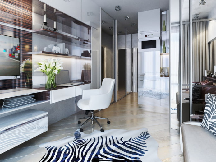Aménagement d'un espace de travail à l'intérieur d'un studio
