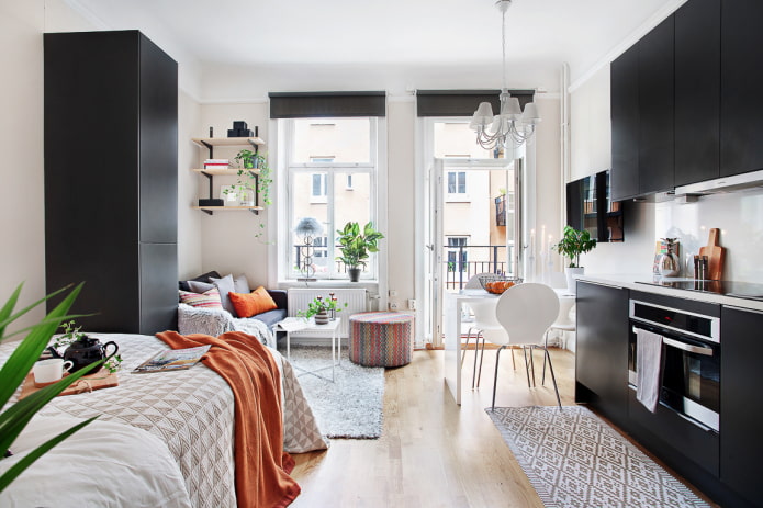 Intérieur de Un studio de style scandinave