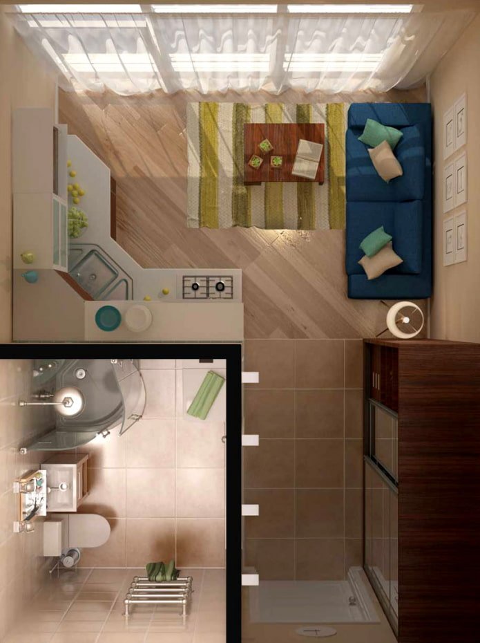 Aménagement d'un studio de 20 m².