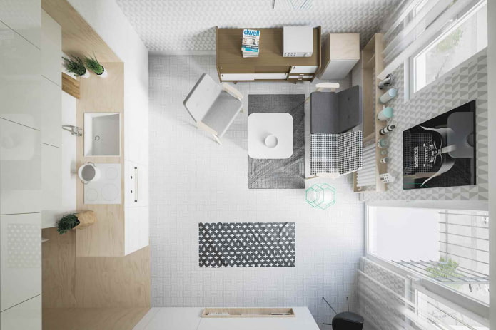 Aménagement de studio de 20 m².