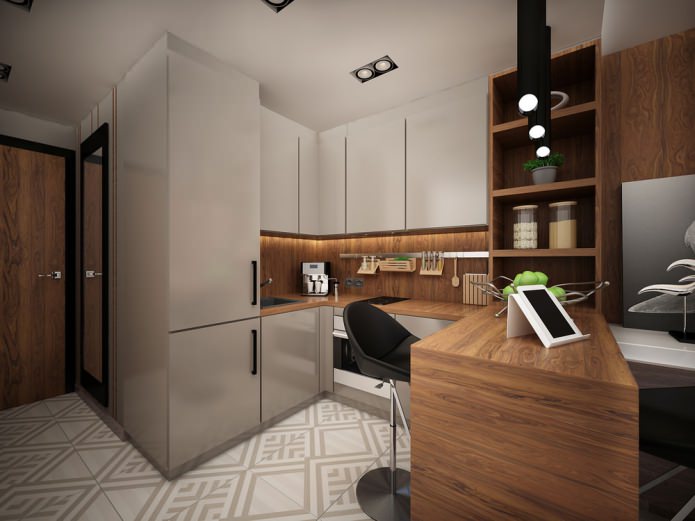 Espace cuisine dans un studio
