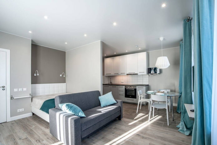Style scandinave avec des touches de bleu
