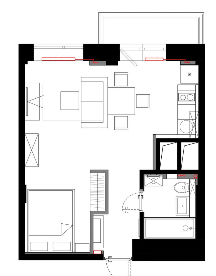Aménagement studio 29 m².
