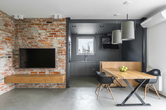 Intérieur d'un studio de style loft