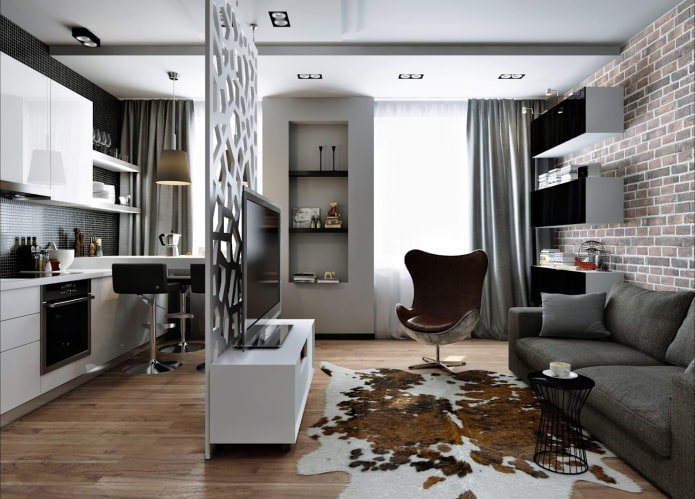 Intérieur d'un studio de style loft