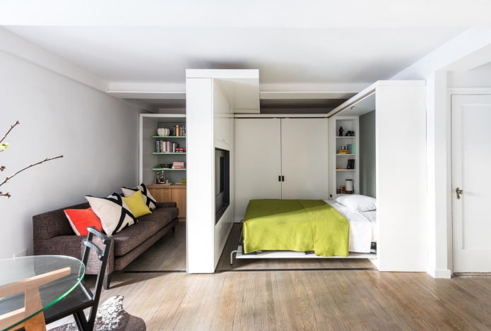 Agencement des meubles à l'intérieur d'un studio