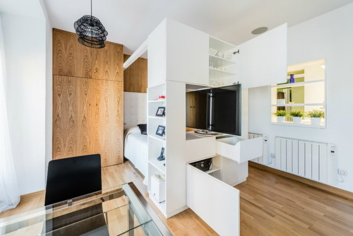 agencement des meubles à l'intérieur d'un studio