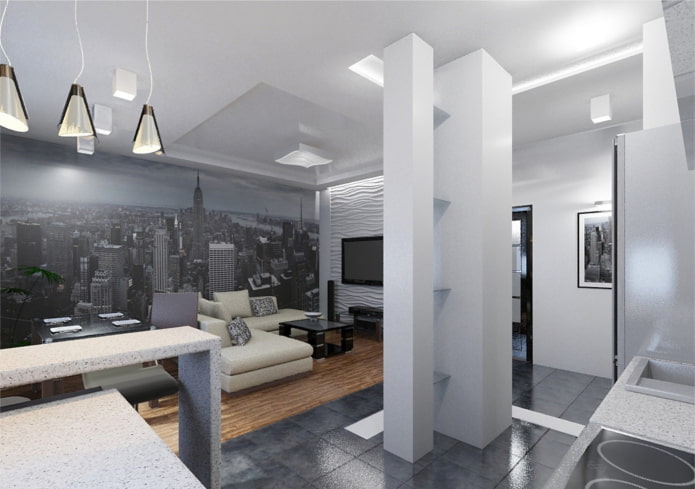 Intérieur d'un studio de style high-tech