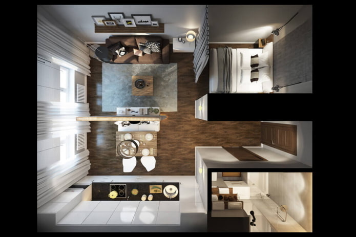 Aménagement studio 29 m².