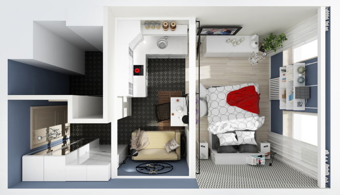 Aménagements de studio 30 m²