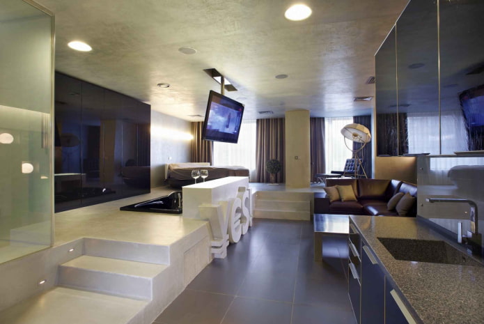 Intérieur d'un studio de style high-tech