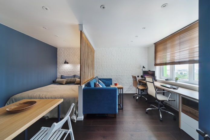 Agencement intérieur d'un studio 