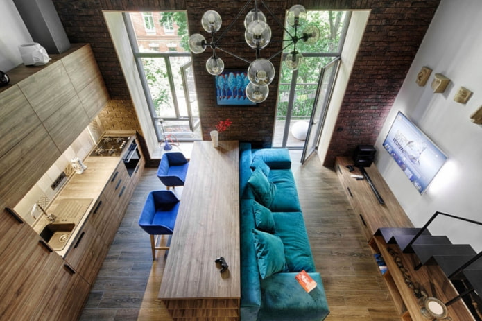 Agencement intérieur d'un studio 