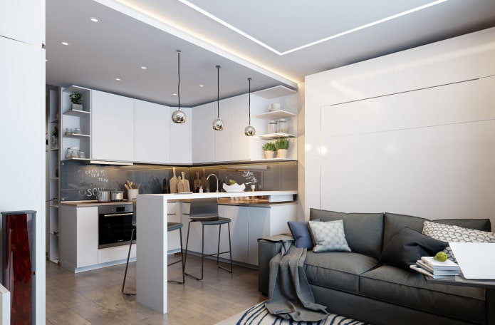 Meubles à l'intérieur d'un studio