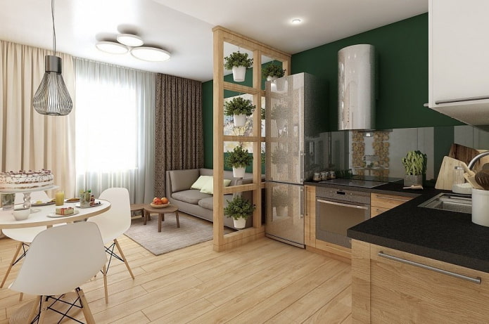 Intérieur d'un studio avec une fenêtre