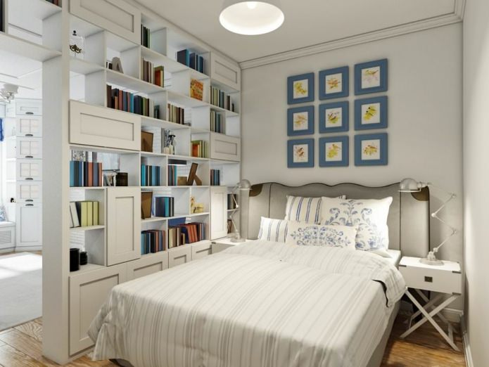 chambre derrière les étagères