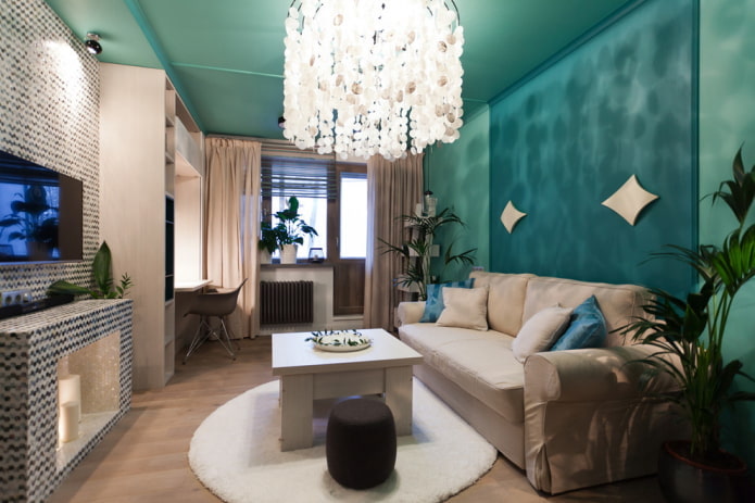 Éclairage à l'intérieur d'un petit salon
