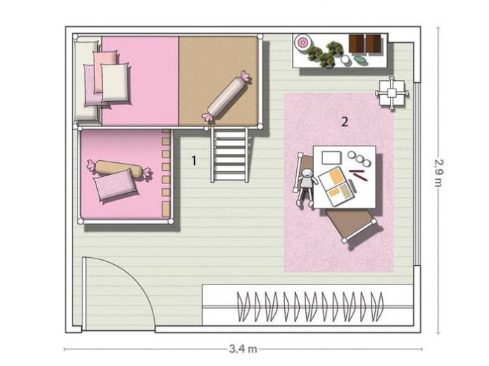 Exemple d'aménagement d'une chambre d'enfant