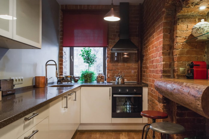 Petite cuisine de style loft