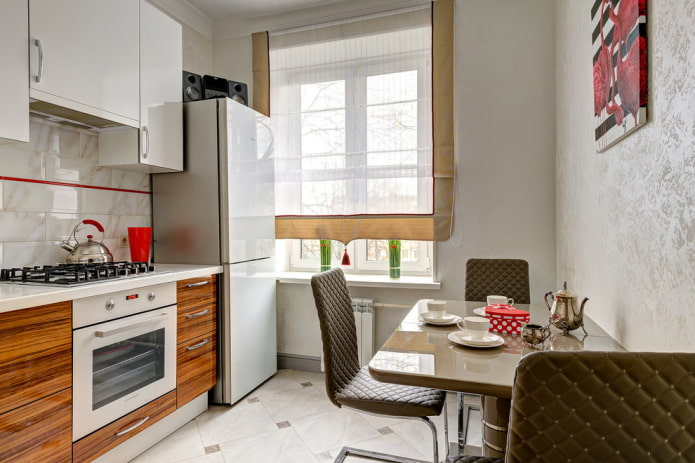 Décoration et textiles dans une petite cuisine