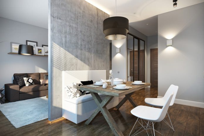 Design moderne d'un petit appartement de 30 m².