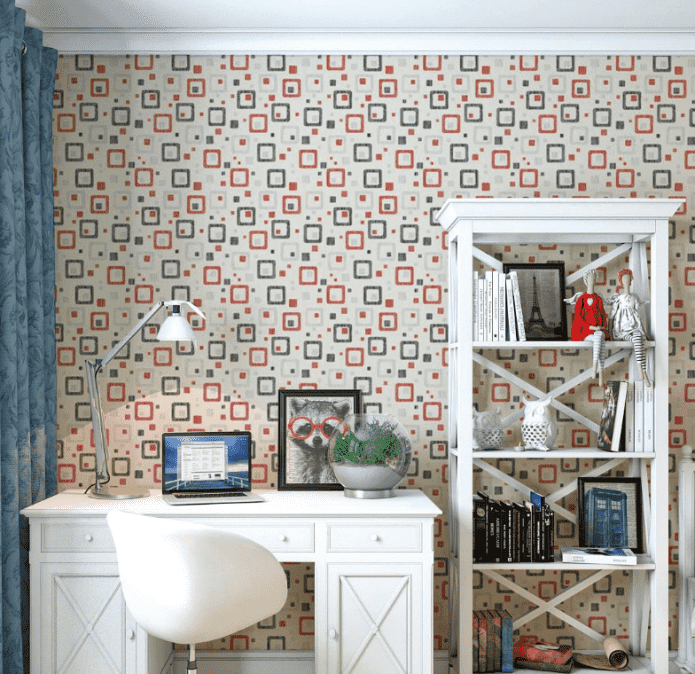 Papier peint avec des carrés à l'intérieur