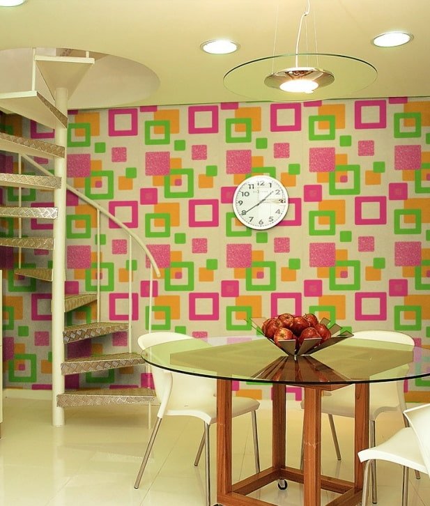 Papier peint avec des carrés à l'intérieur