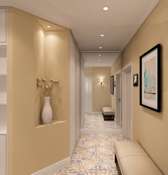 Couloir dans un studio de 50 m²