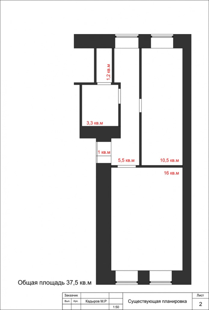Aménagement d'un appartement d'une pièce avec une porte battante