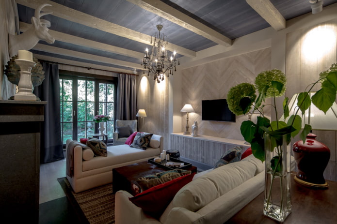 plafond style campagnard