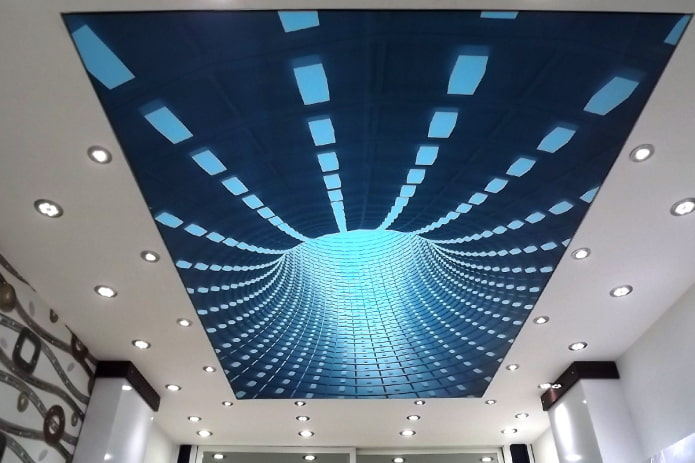 plafond avec motif abstrait