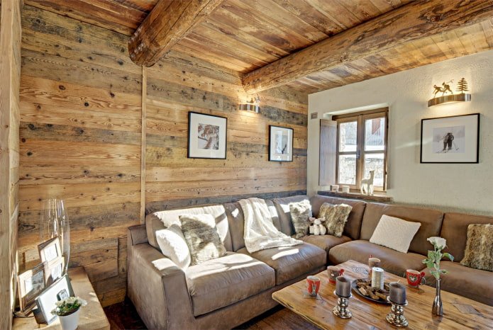 plafond design style chalet