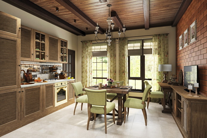 conception de plafond dans le style campagnard