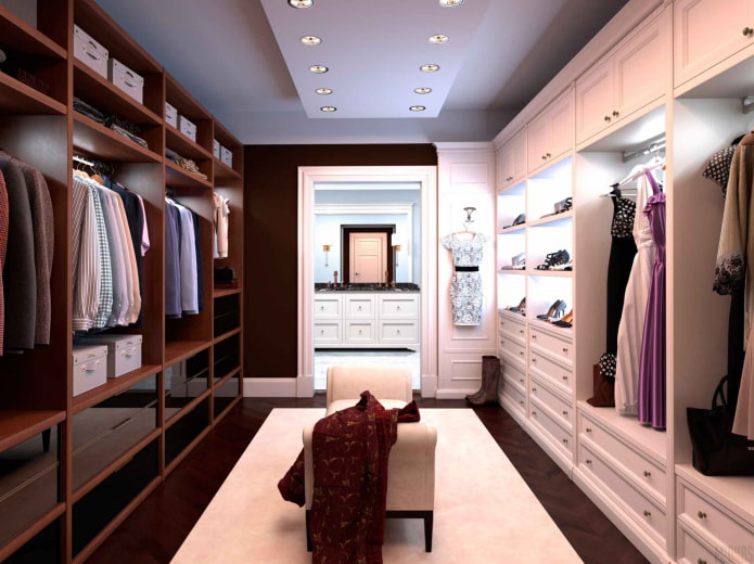 conception du plafond dans le dressing