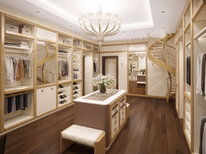 conception du plafond dans le dressing