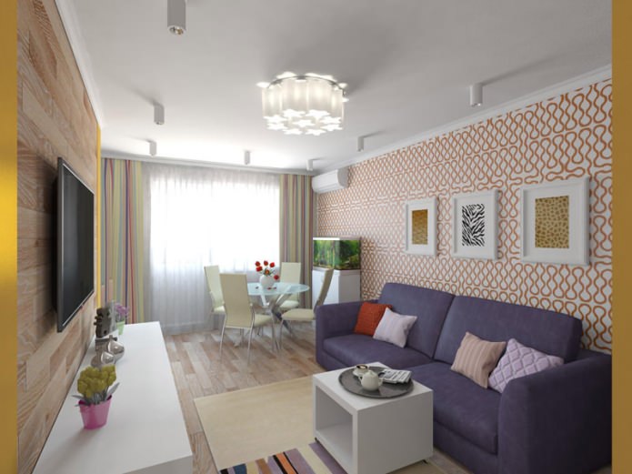 projet d'un Khrouchtchevka de deux pièces de 44 m².