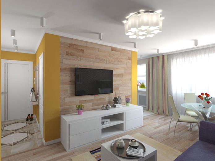 projet d'un Khrouchtchevka de deux pièces de 44 m².