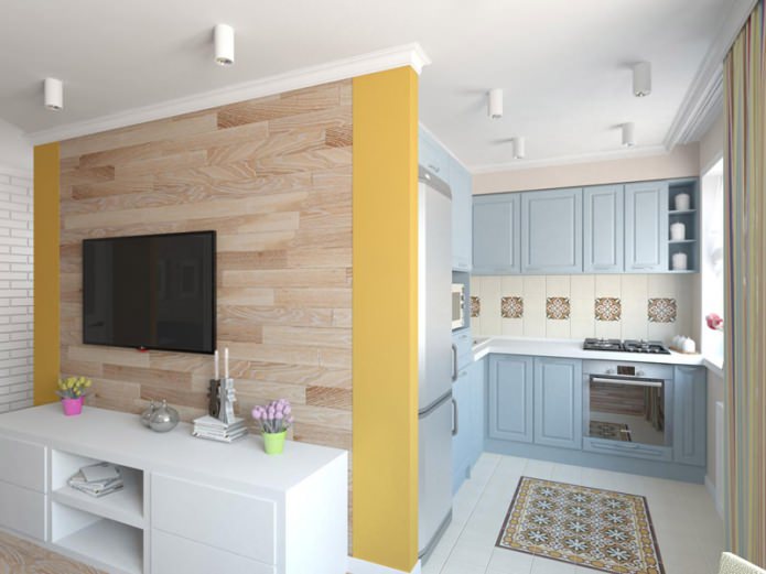 projet d'un Khrouchtchevka de deux pièces de 44 m².