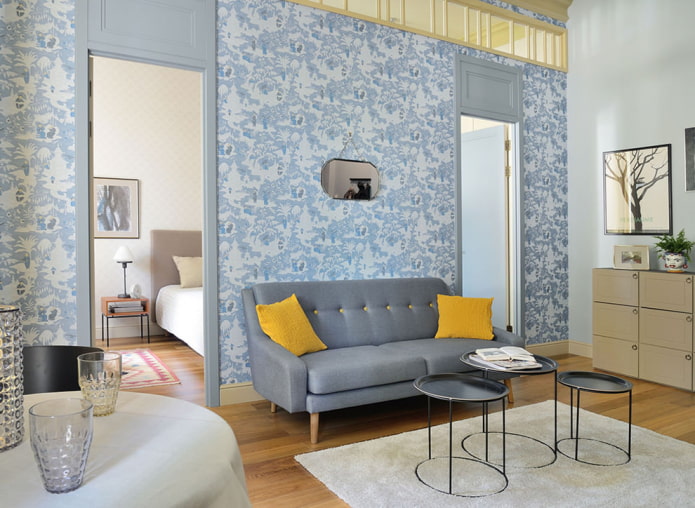Papier peint bleu clair