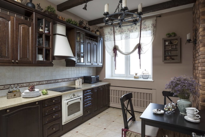 rideaux dans la décoration de la cuisine