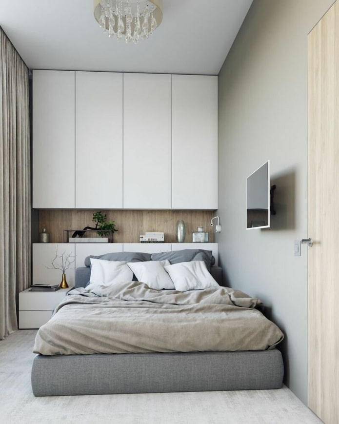 chambre dans des tons gris clair