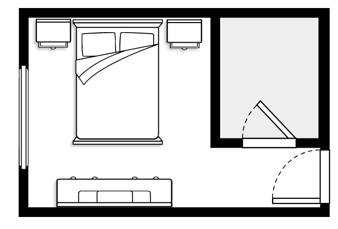 Plan de chambre avec dressing