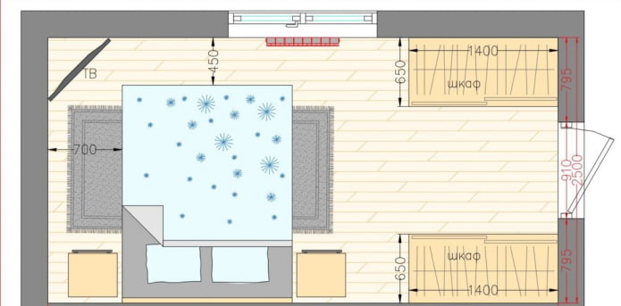 Agencement d'une chambre 17 m².