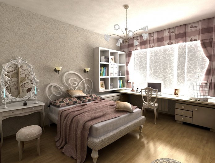 Intérieur de chambre classique pour fille