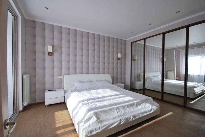 Papier peint gris effet 3D dans la chambre