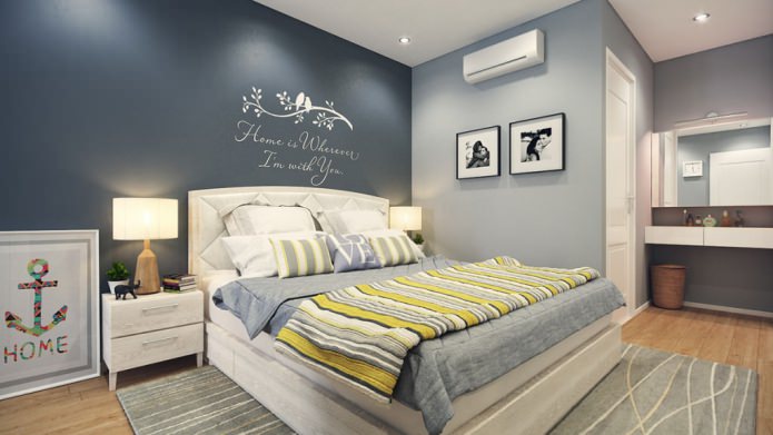 peinture grise des murs de la chambre