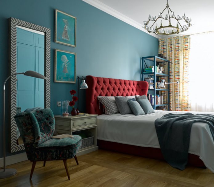 Peindre les murs de la chambre en bleu