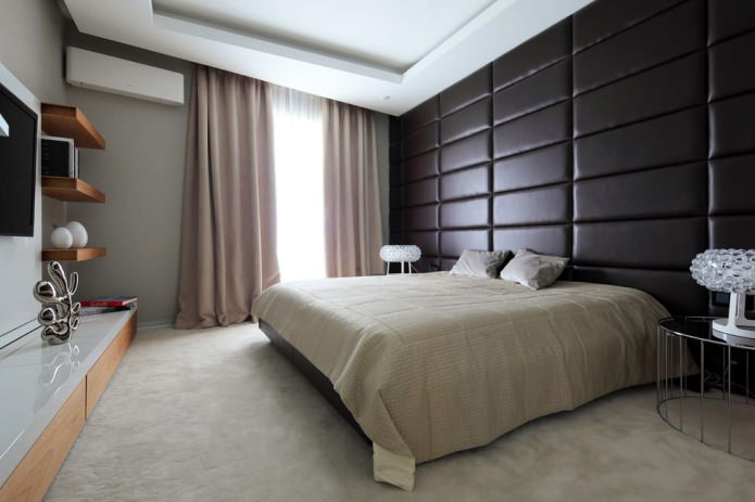 Panneaux de cuir dans la chambre