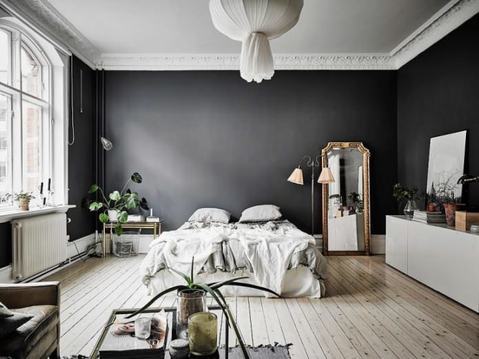 Murs noirs dans la chambre 